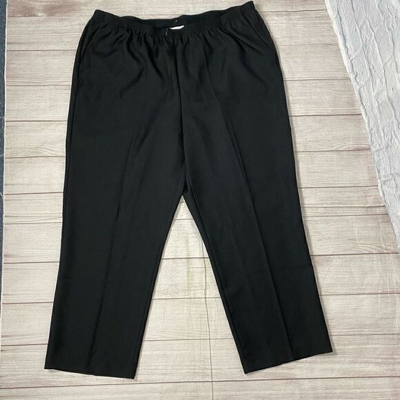Alfred dunner women 24W pull on elastic waist slacks black brand new - Picture 1 of 9